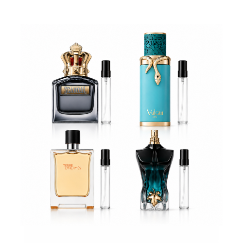 Pack Scandal Pour Homme 10ml & Le Beau 10ml & Terre d'Hermès 10ml & Vulcan Feu 10ml